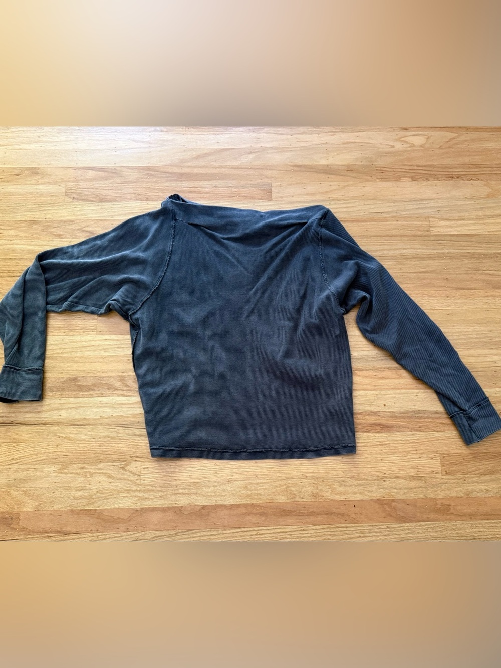 We The Free Women’s Waffle Long Sleeve Boatneck/Off The Shoulder Top Size M